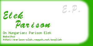 elek parison business card
